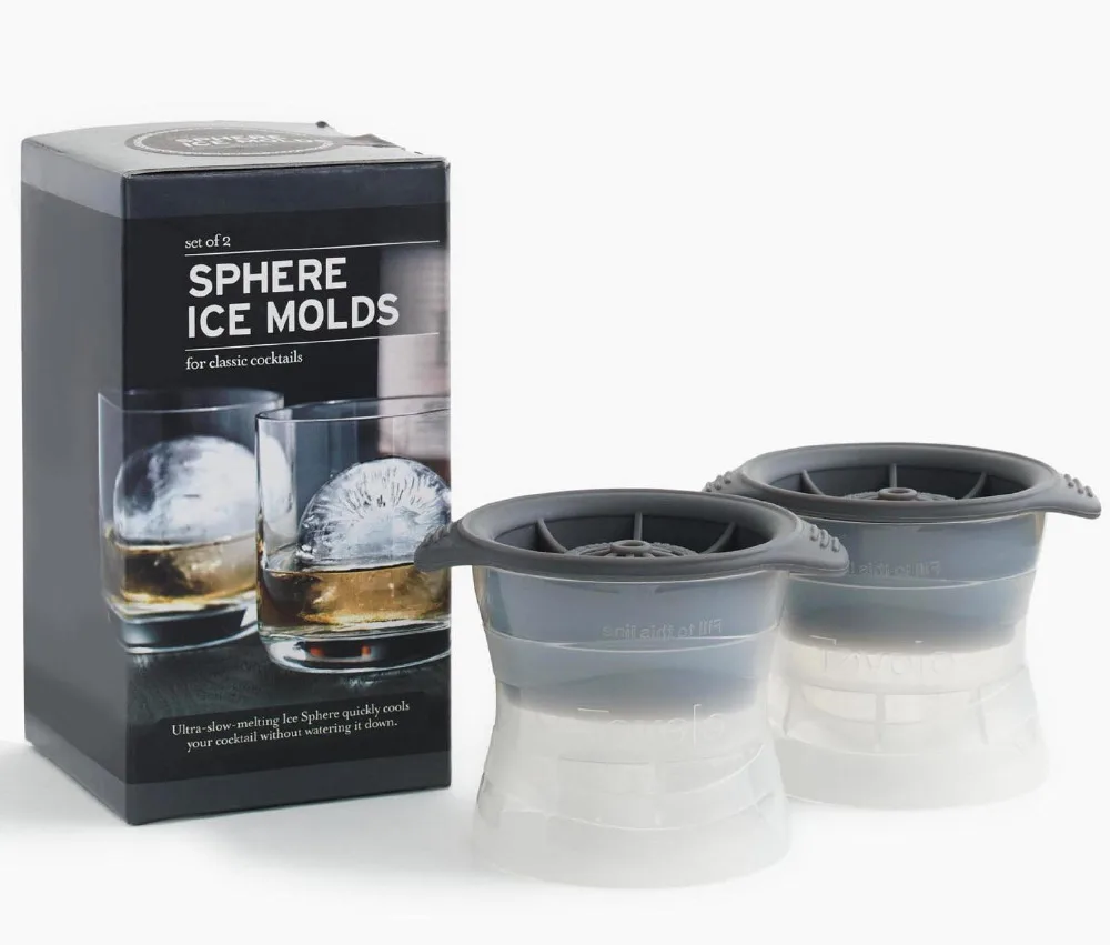 New Freindly Ice Ball Maker Sphere Mold Round Sphere Large Ice Ball Molds Maker for Red Wine Cocktails Whiskey Bar -Set Of 2