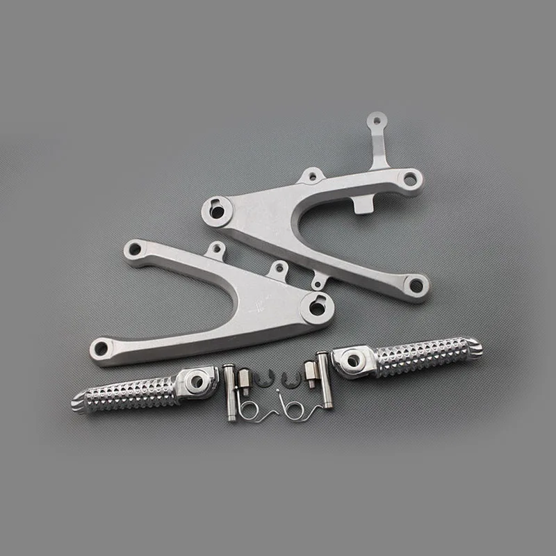 

Silver Front Passenger Foot Peg Footrest&Bracket For Yamaha YZF R1 2004-2006
