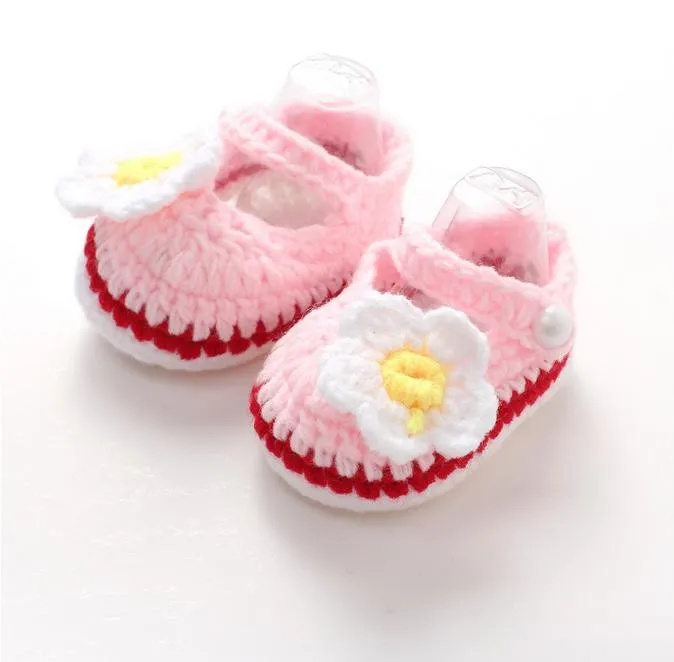 1 пара; милые мягкие вязаные туфли принцессы для маленьких мальчиков и девочек с цветами ручной работы; детская обувь для кроватки; 11 см