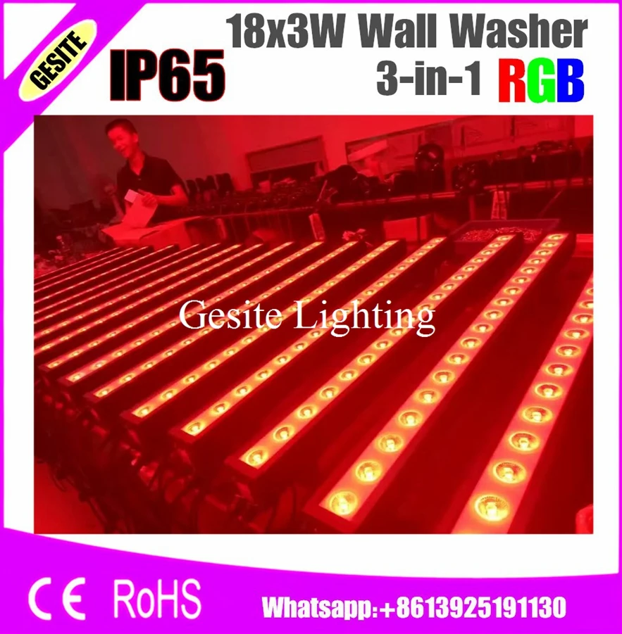 Mancha de Luz Luz de Inundação 4 Pçs e lote Levou Arruela da Parede Rgb 80 w 18×3 w Lâmpada Led Pixel Barlight Caixa Preta Levou Holofote