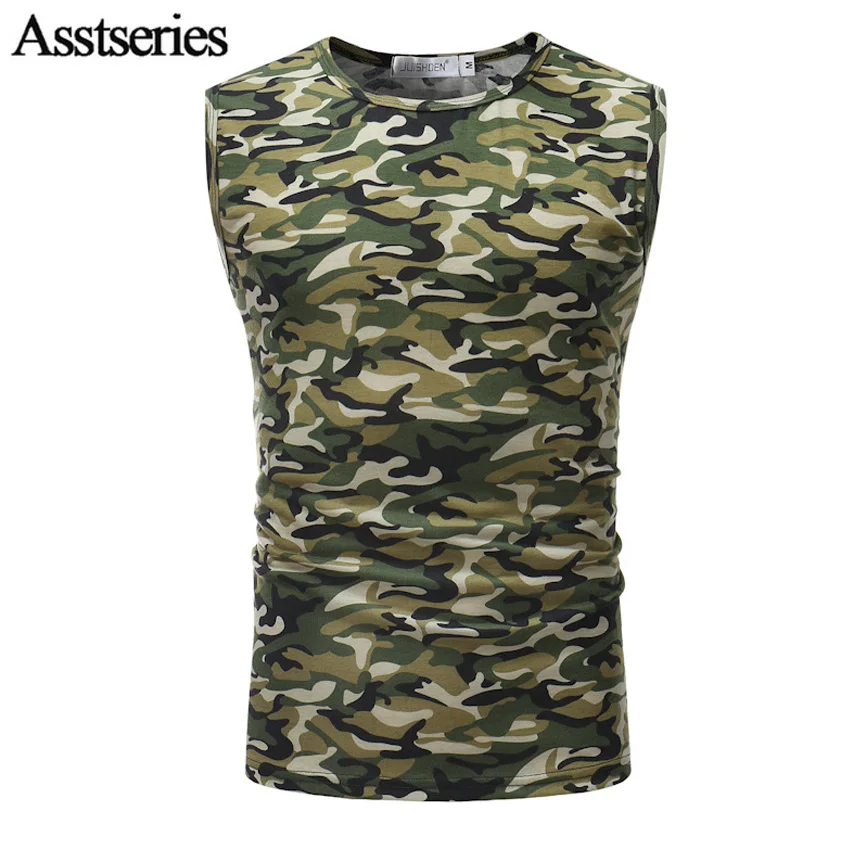 New 2018 Men Tank Tops Shirt Military Sleeveless Camouflage Vest Cotton