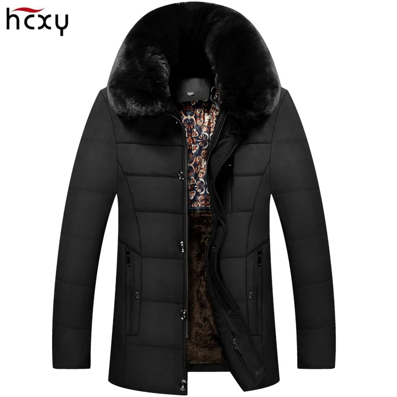 Мужские зимние парки HCXY 2019 пальто с хлопковой подкладкой мужские Модные