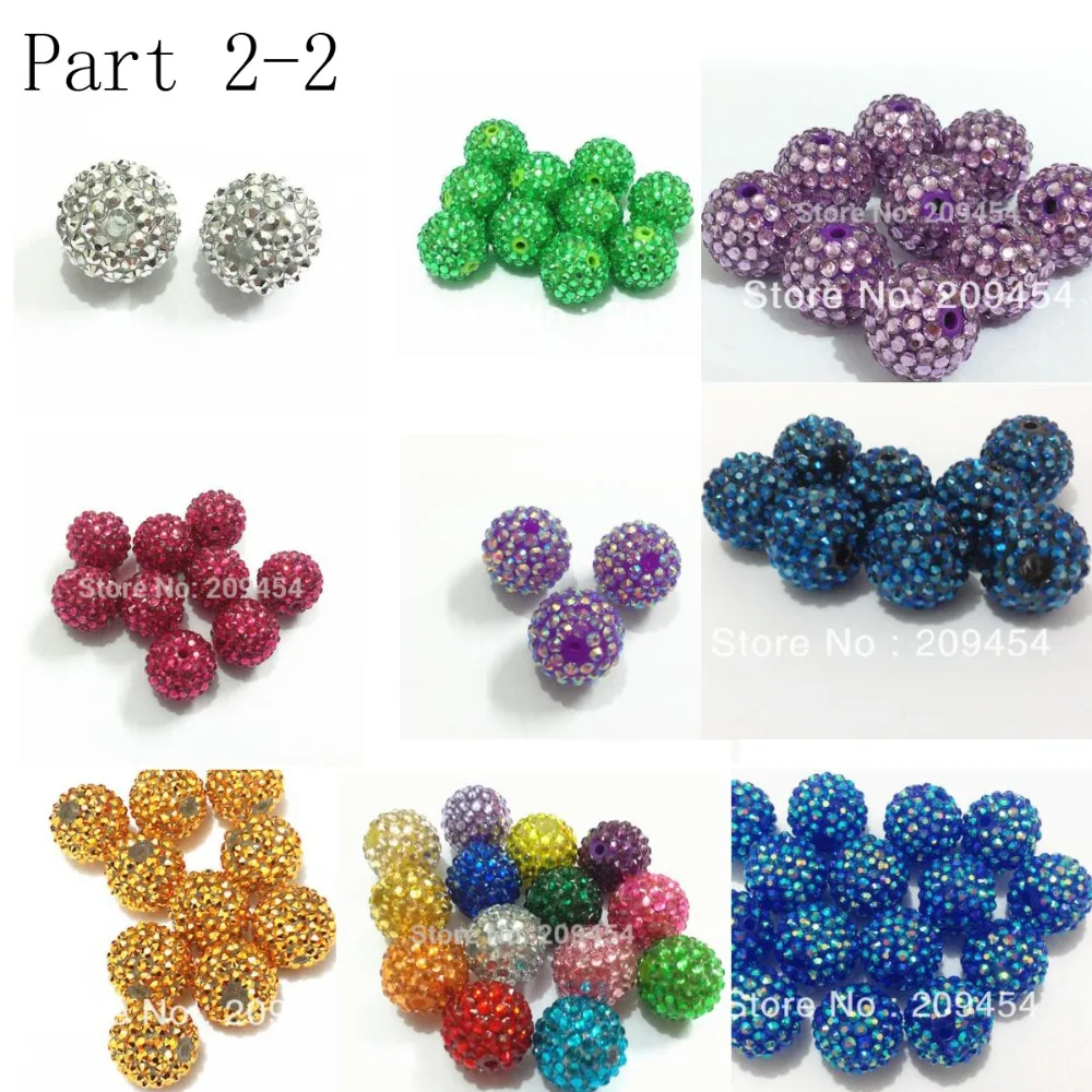 Rhinestone-Beads Resin for Fashion Chunky Diy/hand-Made-Design Part 2-2 12mm-14mm-16mm-18mm-20mm-22mm
