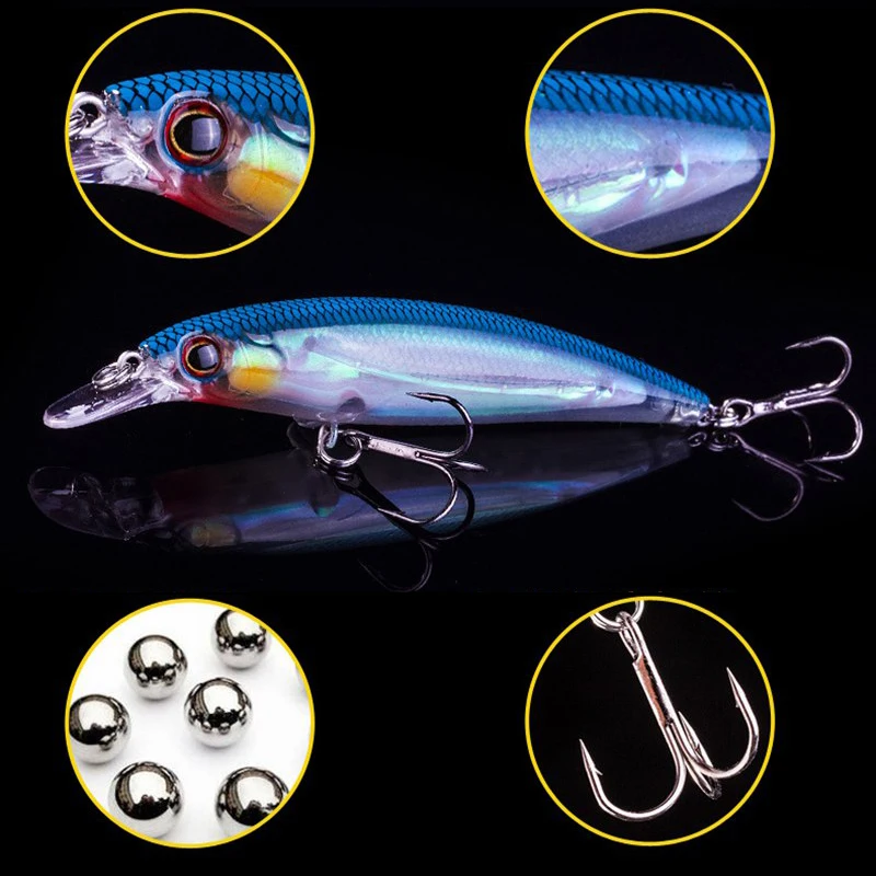1 шт. 3D Eyes 11 см 14 г светящаяся плавающая Minnow приманка для рыбной ловли Лазерная
