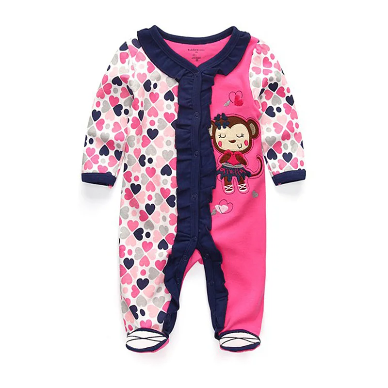 Одежда для малышей Комбинезоны Одежда для новорожденных пижамы с длинными рукавами для мальчиков и девочек 3, 6, 9, 12 месяцев Товары для новорожденных - Цвет: RFL1063