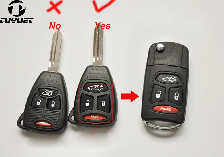 3+1 Buttons(Big Buttons) Modified key shell For Chrysler Grand Voager without Battery Clamp (5)-1