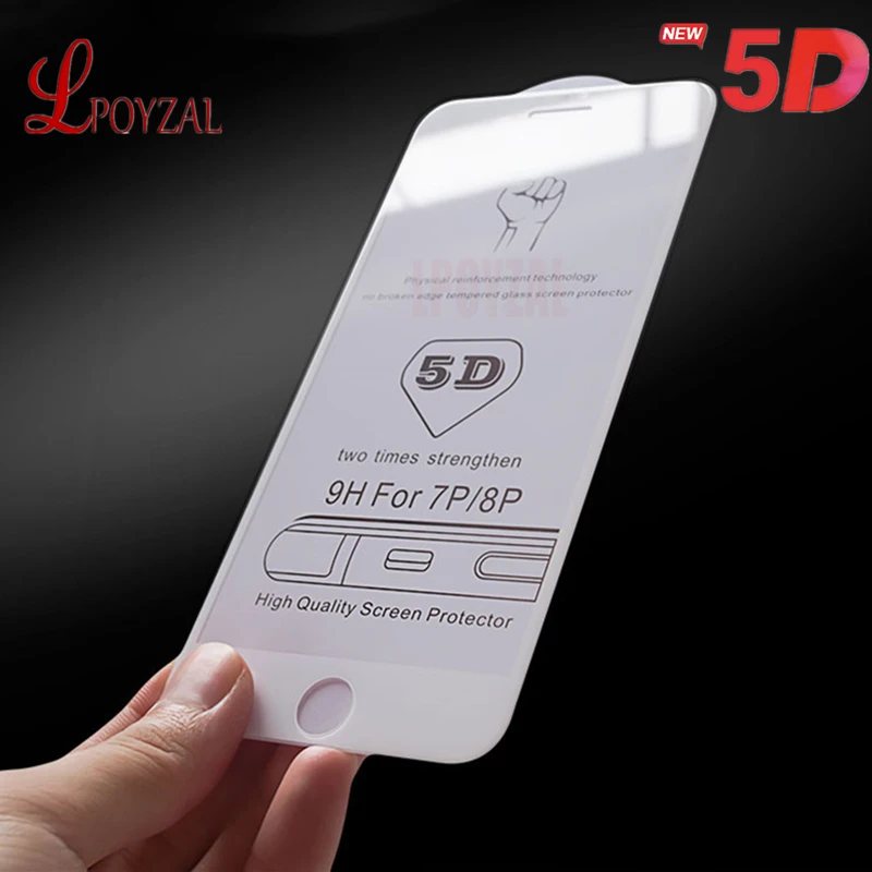 LPOYZAL 5D полное покрытие закаленное стекло для iPhone X XS Max XR 9H HD Защита экрана 8 7 6S 6 Plus