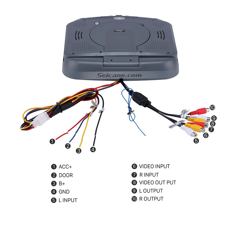 Seicane Roof Mount " TFT dvd-плеер с FM USB SD играми Поддержка новейших 32 бит+ 8 бит игр беспроводной игровой контроллер автомобильный комплект