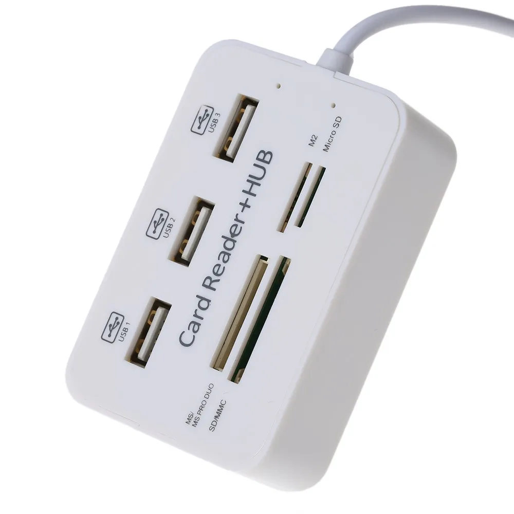 Все в одном 3 порта USB 2 0 концентратор с мульти кардридером комбо для SD MS MMC TF