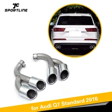 Автомобильный Нержавеющая сталь Авто задний диффузор вытяжной кончики труб для Audi Q7 Стандартный авто-Стайлинг