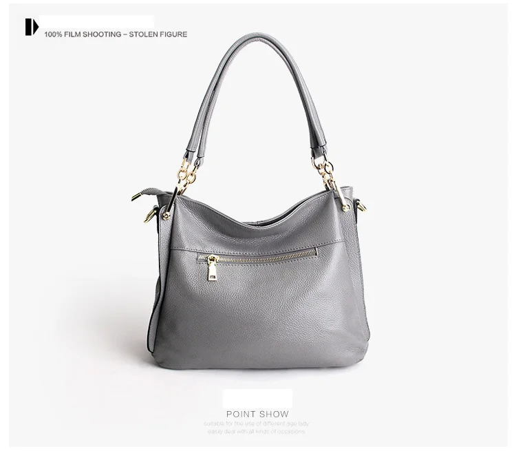 Женская сумка на плечо Zency с кисточкой, натуральная кожа, элегантная сумка через плечо, женская сумка-мессенджер, вместительная сумка, серый, черный