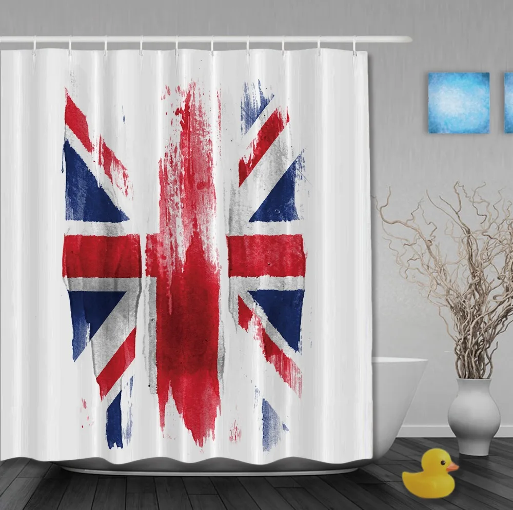 United Kingdom Flag Classic Retro Style Shower Curtains Waterproof