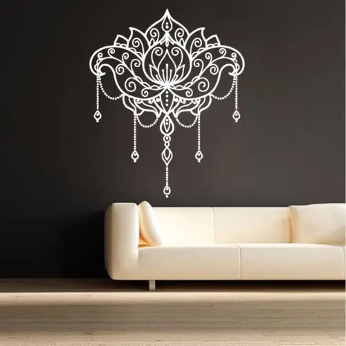 

Креативный дизайн, наклейки с цветами лотоса, знаки йоги, виниловые наклейки на стены, домашний декор, художественная татуировка на стены, настенные наклейки, Современные Стильные наклейки LA698