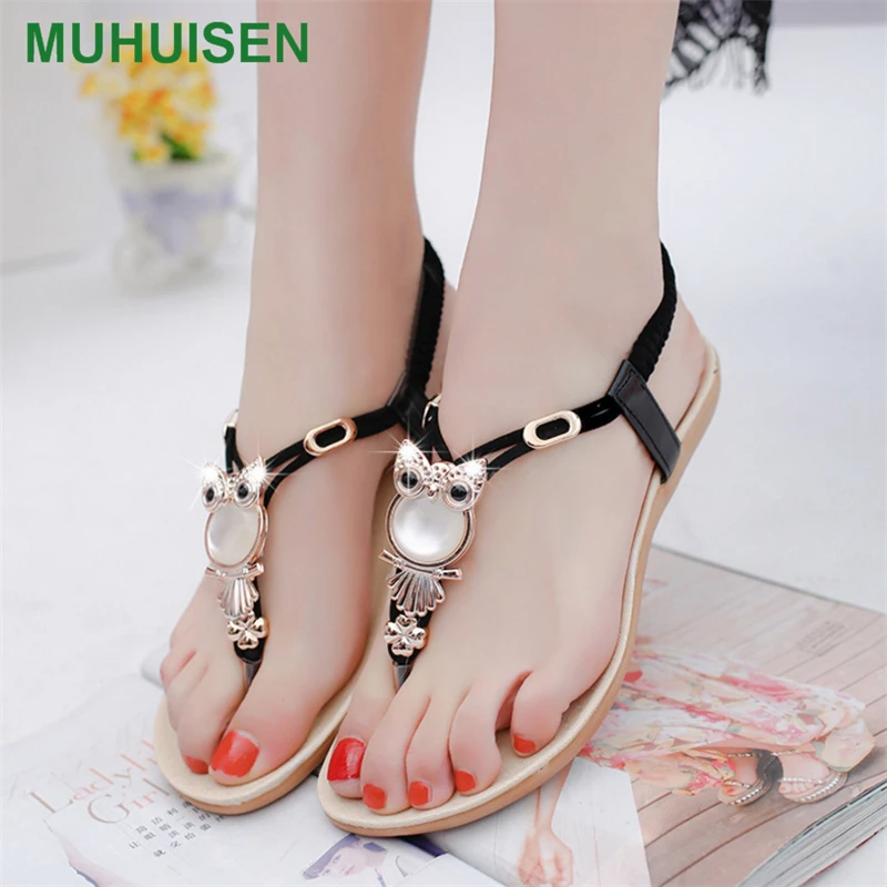 

Muhuisen Women sandal fashion lady flat sandal with cheap price back strap women sandals summer fashion women sandals shoes