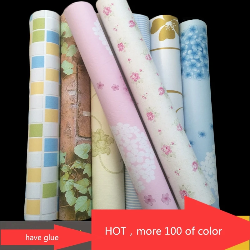 جديد حار PVC الفينيل زهرة لها الغراء للماء الكرتون الأطفال غرفة نوم النوم للماء خزانة سطح المكتب خلفيات ملصقات جدار