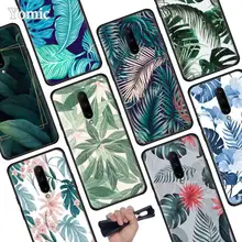 Tropical Green Leaves Black Soft Case for Oneplus 7 Pro 7 6T 6 Silicone TPU Phone Cases Cover Coque Shell