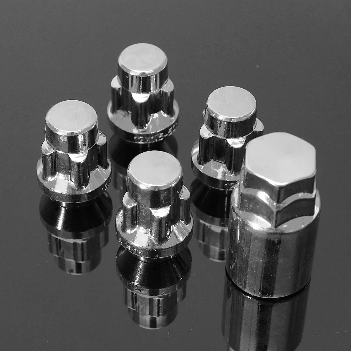 

4x 12x1.5mm Alloy Wheel Lock Nuts 60 Taped Security Bolts & 1x Key Anti Theft