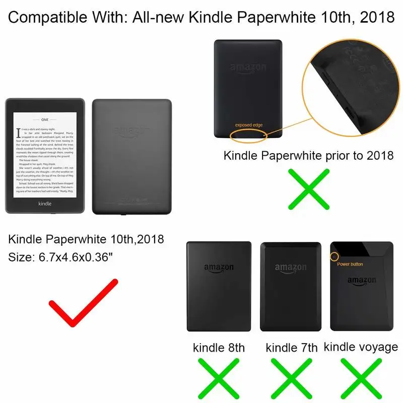 Чехол для всех новых Amazon Kindle Paperwhite 4 10th Gen E-reader Cover 360 полный защитный противоударный мягкий прозрачный тонкий Чехол