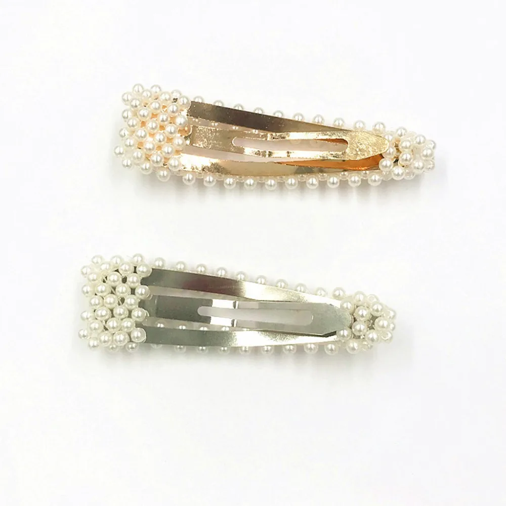 Fashion Pearl Hair Clip for Women Elegant Korean Design Snap Barrette Stick Gold/Silver Metal Alloy Hair Clip Water Drop Wedding Fashion Pearl Hair Clip for Women Elegant Korean Design Snap Barrette Stick Gold/Silver Metal Alloy Hair Clip Water Drop Wedding