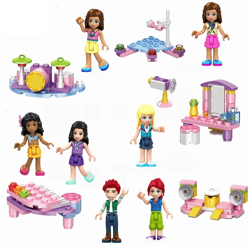 

Legoing Friends MOC Girls Music Performance Building Blocks Bricks Toys for Children Friends Legoing Parts Block Toy Gifts