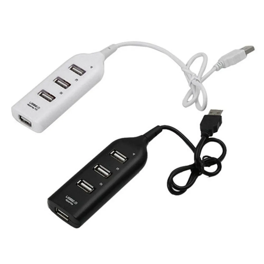2019 USB 2.0 High Speed 4 Ports Splitter Usb Hub Adapter For PC Laptop Computer Black Receiver Computer Peripherals Accessories