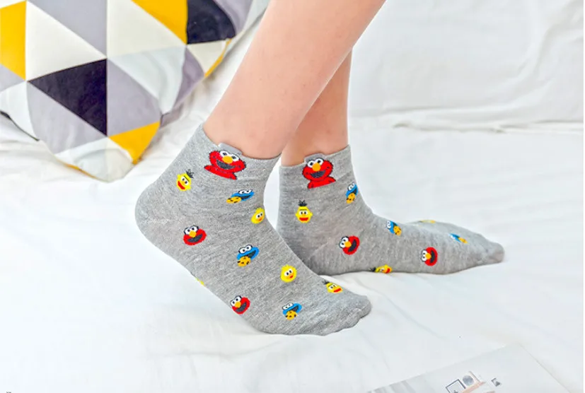 Korean Style Cartoon Women Socks Middle Tube Ins Fashion Funny Socks Cotton Stitch Cute Mujer Calcetines Meias for Autumn 53