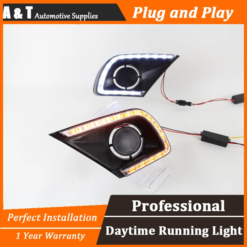 A&T car styling For Toyota INNOVA LED DRL For INNOVA led fog lamps daytime running light High brightness guide LED DRL