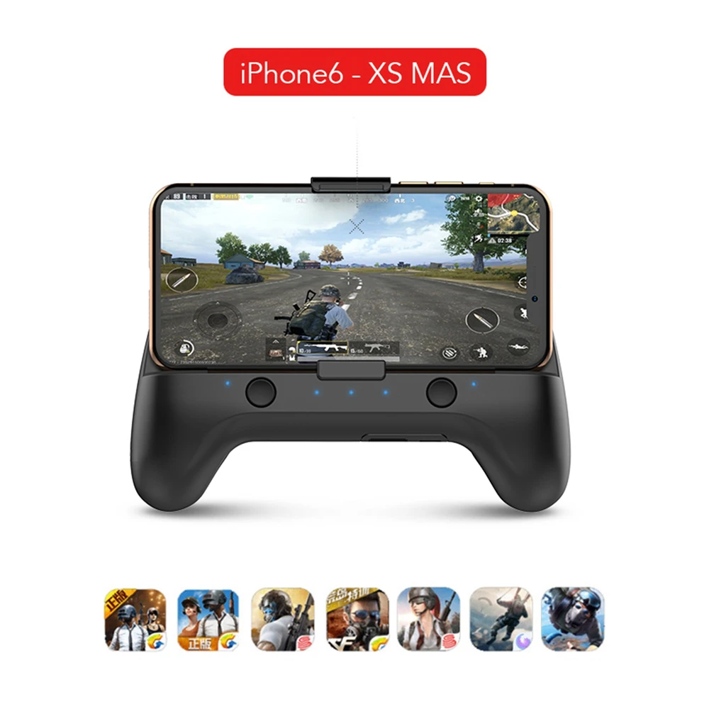 Beste Draadloze Bluetooth PUBG Gamepad voor Apple IOS voor iphone 6 7 8 XS MAX Game Controller Dubbele Ventilator Joystick Grip Handvat Gamepads