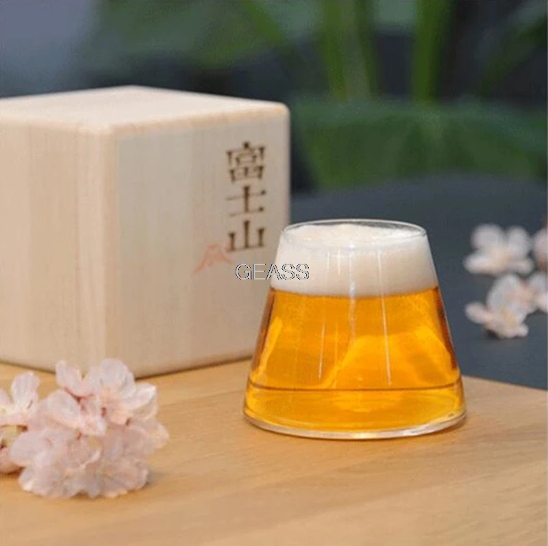 Японский стиль Гора Фуджи чашка ручной работы маленький бокал чашка белое вино пивной, коктейльный термостойкие стеклянные чашки