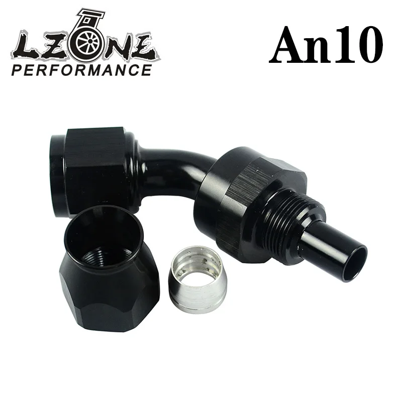 

LZONE - Black High Quality PTEF AN10 AN-10 45DEGREE REUSABLE SWIVEL TEFLON HOSE END FITTING AN10 JR-SL6045-10-021