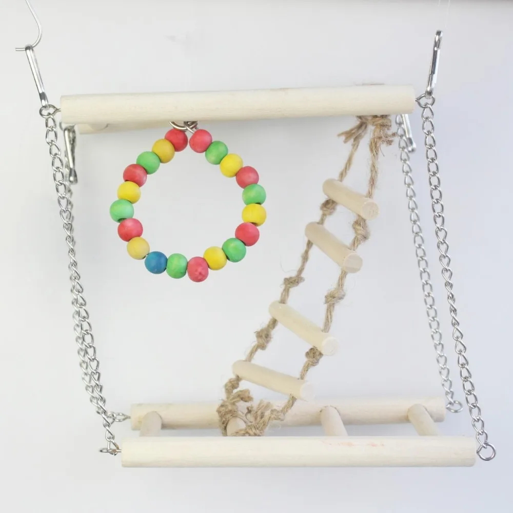 Natural Wooden Ladders Combination Bird Toy Juguete loro Love Parrot