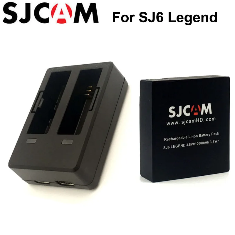 Оригинальный аккумулятор SJCAM SJ6 Legend + двойное зарядное устройство 3 8 в 1000 мАч