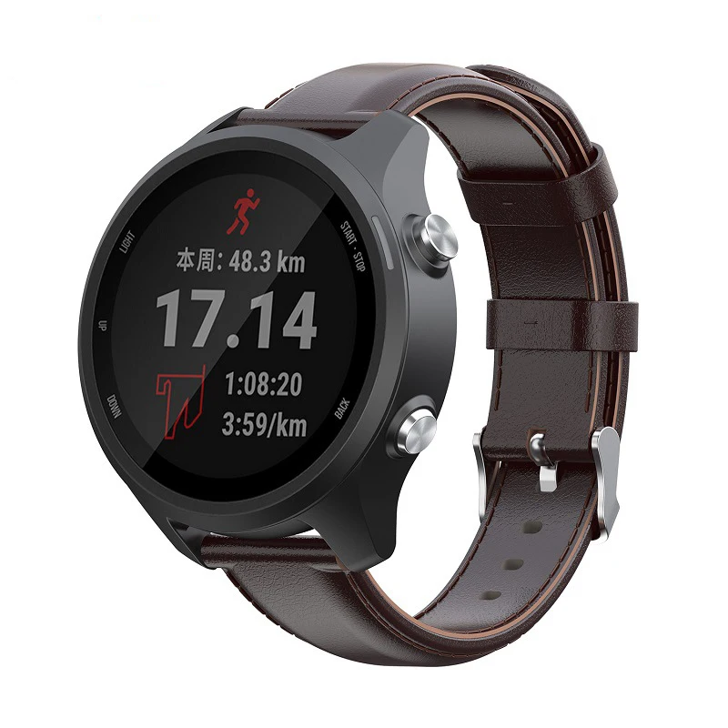 Кожаный ремешок для Garmin Forerunner 245/Vivoactive3/vivomolove HR Смарт-часы ремешок Forerunner 645 браслет на запястье быстрый выпуск