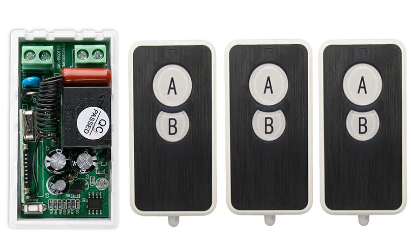 

AC220V 10A 1CH Wireless RF Remote Control Switch 3* Ultra - thin acrylic Transmitter+ 1*Receiver for Appliances Gate Garage Door