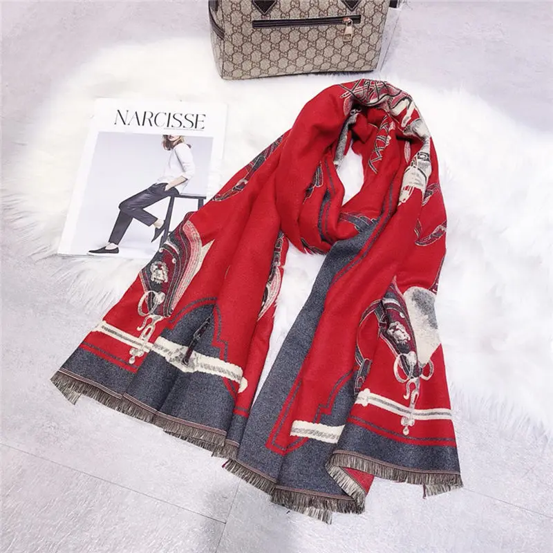 Новая женская мода кашемир лошадь узор жаккардовое украшение для шарфа мягкий и удобный подарок платок высокое качество шаль