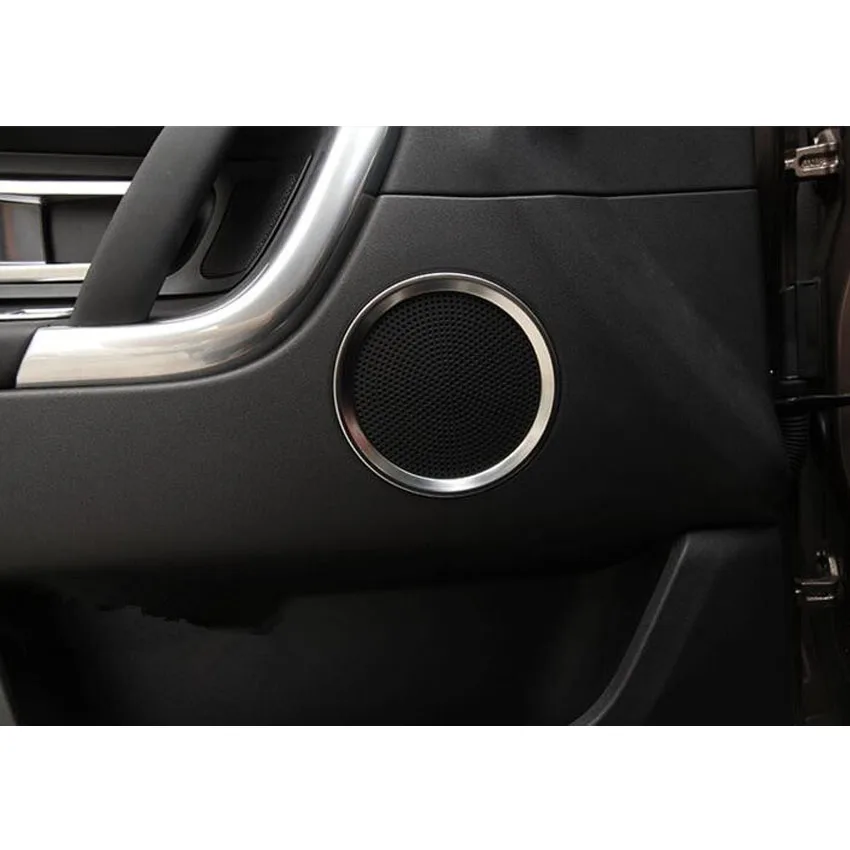 

4 шт./компл. Автомобильная Передняя и задняя дверь динамик кольцо Крышка отделка наклейка для Land Rover Discovery Sport 2015 2016 автостайлинг