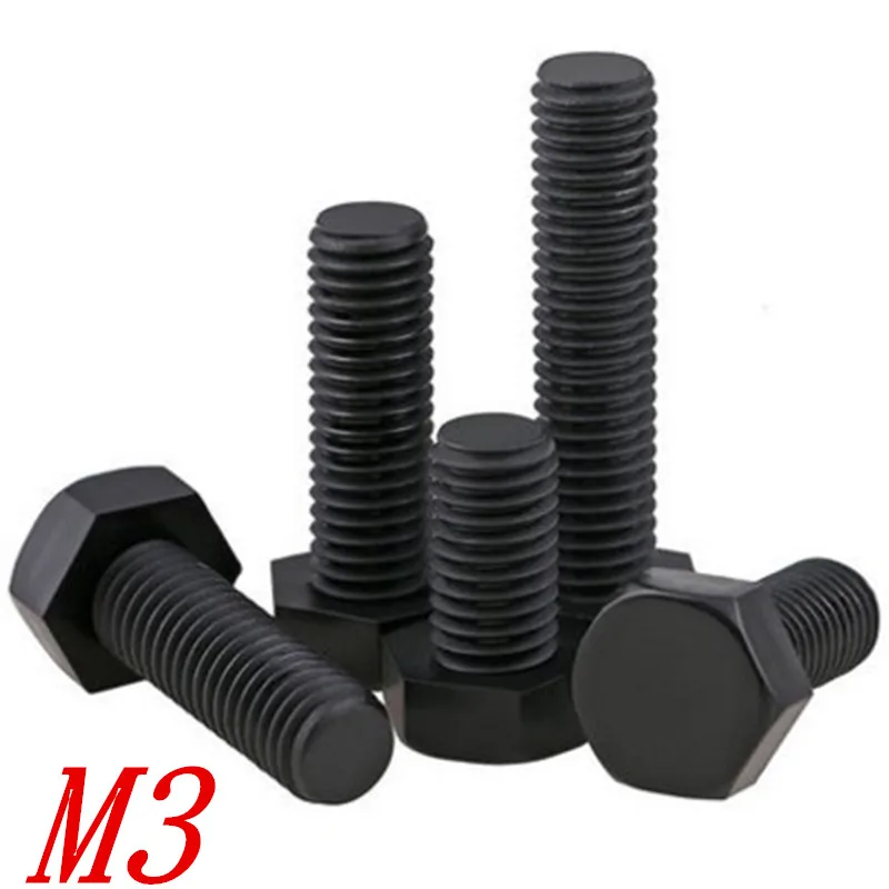 

100pcs M3*5/6/8/10/12/16/20/22/25 Black Nylon Plastic Hex Bolt Hex Head Screw Insulation Bolt