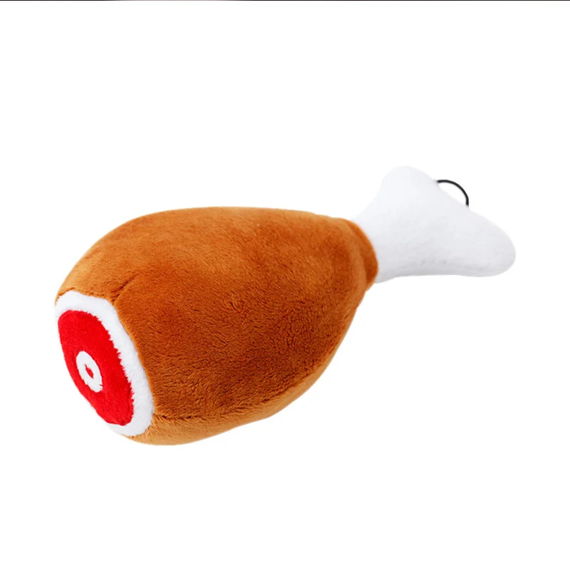 

Pet Plush Toys Vocalization Puppy Toy Lifelike Chicken Leg Toys For Dog Voice Interaction Pet Supplies Cat Dog Chewing Toy brown