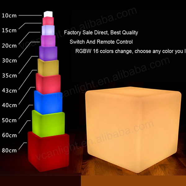 

30*30cm led immulinated furniture outdoor garden waterproof light led cube chair seat