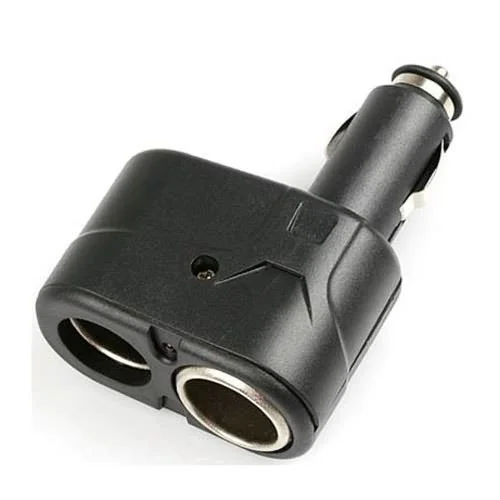 

Black Car Cigarette Lighter Socket 2 Way Splitter Adapter for cell phone/ GPS/ iPod/ PDA with LED Indicator