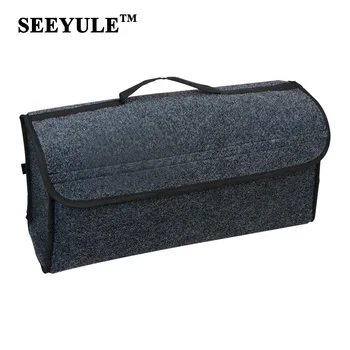 

1pc SEEYULE Durable Wool Felt Cloth Car Trunk Box Trunk Organizer Storage Bag Smart Tool Case Accessories for VW Audi Toyota BMW
