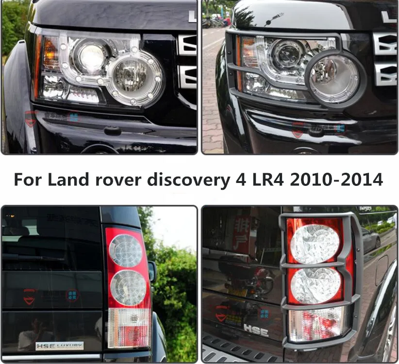 

JINGHANG ABS Car Front Headlight + Rear Tail Light Lamp Cover Trim For Land rover discovery 4 LR4 2010 2011 2012 2013