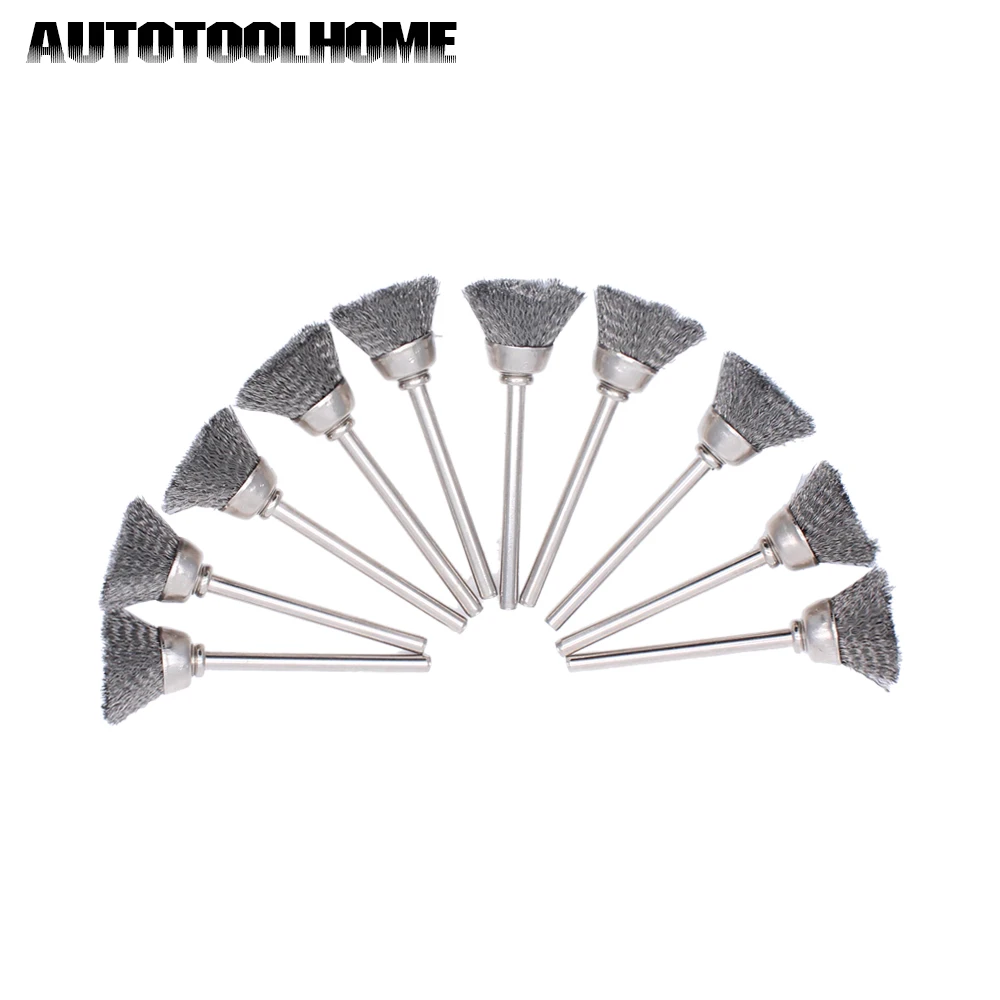 10pc Stainless Steel Wire Brushes for Dremel 4000 3000 Accessories
