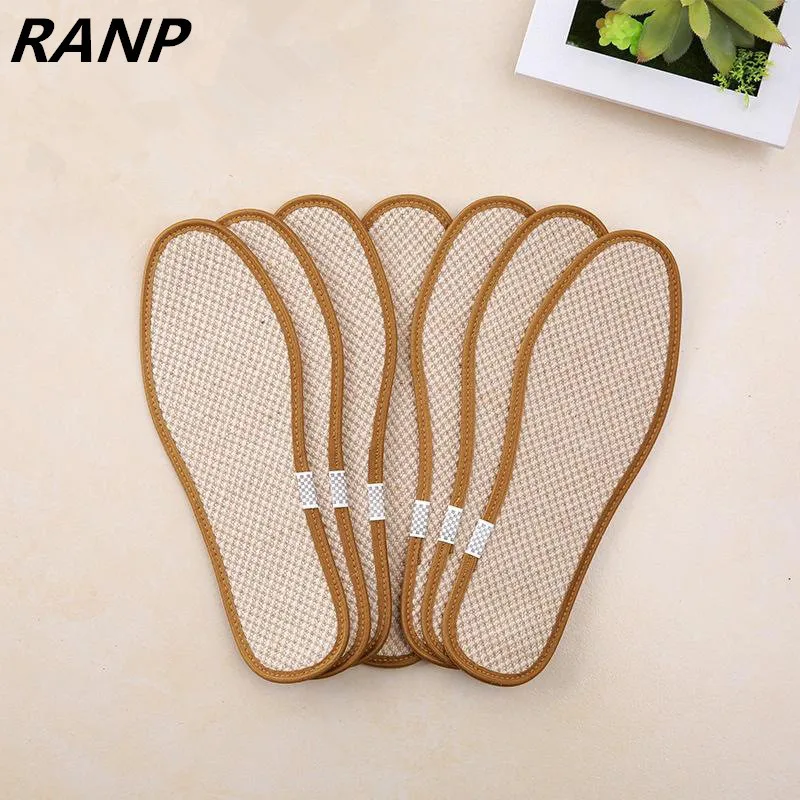 

Hot Sale Multi-layer Cotton Flax Sweat Absorb Breathable Orthotics Insoles Flat Foot Arch Support Orthopedic Men And Women Soles