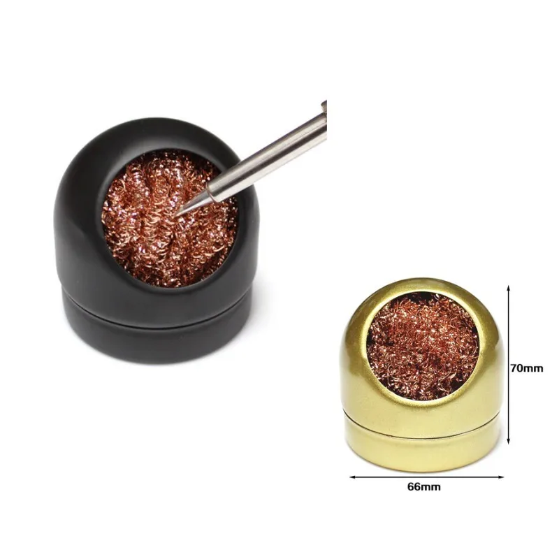 

Antra 1pcs Black Gold Hot Soldering Iron Tip Cleaning Wire Nozzle Cleaner Sponge Ball Holder L1227