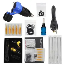 Роторная тату-машина премиум-класса, набор для татуировки, иглы, ручка, шнур, татуировки, принадлежности синий