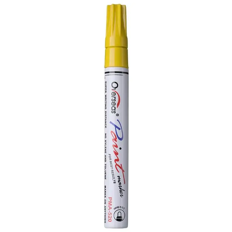 Цвет: желтый 7Colors Universal Waterproof Permanent Paint Marker Pen Car Tyre Auto Tire Tread Rubber Painting Marker Graffiti Oily Marker Pen - Цвет: Цвет: желтый