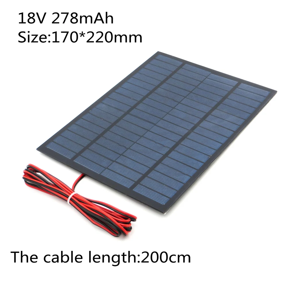 18 В 10 Вт 5 Вт 4,5 Вт Панели солнечные солнечное зарядное устройство с кабелем для мобильного телефона фонарики Солнечный Игрушки DIY солнечных батарей