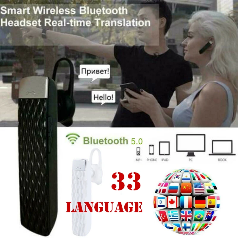 MagiDeal T2 Wireless Intelligent Voice Speech Translator 33 Languages in-Ear Headset 