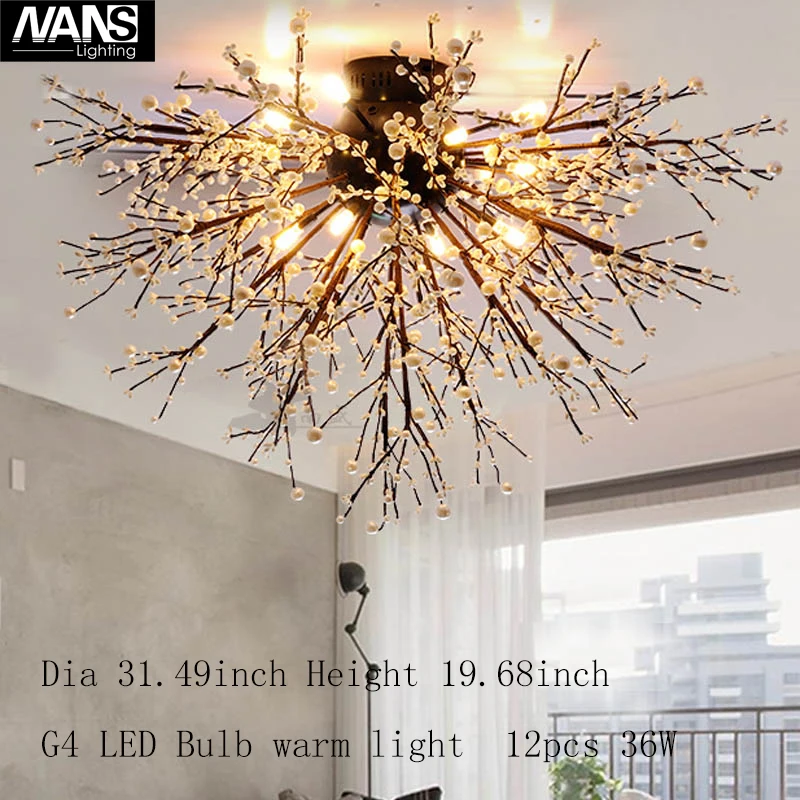 

Loft European vintage Ceiling Lights Luminaria AC110~240V vanity acrylic decoration G4LED Bulb 36watt for Living Room Bedroom
